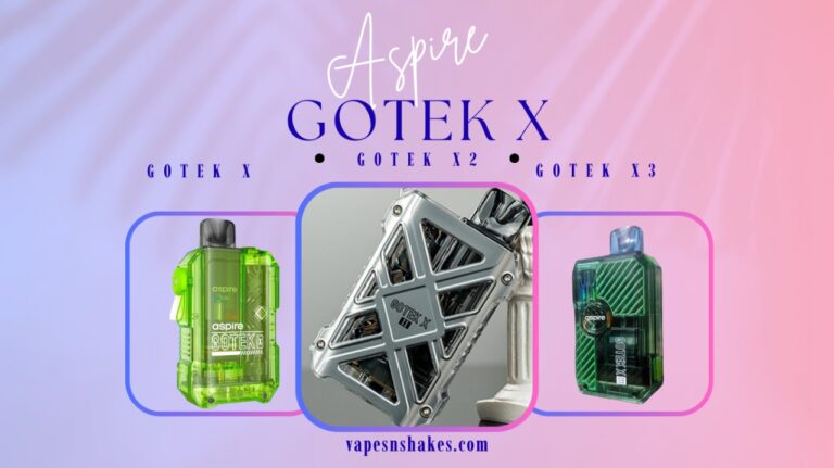 Aspire Gotek X series vape devices – X, X2, and X3.